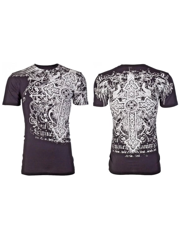 by AFFLICTION Black SUDDEN IMPACT Short Sleeve Y2K MMA Elite T-shirt NWT