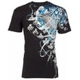 thumbnail image 1 of ARCHAIC by AFFLICTION Black WOODCUTS Short Sleeve Slim Fit Y2K T-shirt NWT, 1 of 8