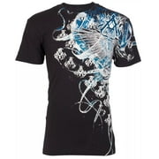 ARCHAIC by AFFLICTION Black WOODCUTS Short Sleeve Slim Fit Y2K T-shirt NWT