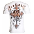 thumbnail image 1 of ARCHAIC by AFFLICTION White GODFREY Cross Short Sleeve Slim Fit Y2K T-shirt NWT, 1 of 8