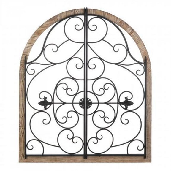 ARCHED WOOD AND IRON WALL DCOR