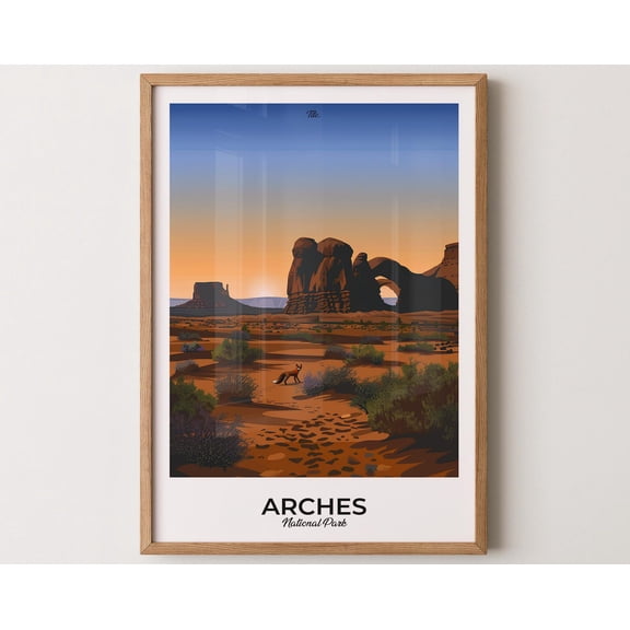 ARCHES National Park Poster, Arches Travel Poster, Arches Art Print, Arches Wall Art, National Park Poster, Gift for travelers, 8x12 UNFRAMED