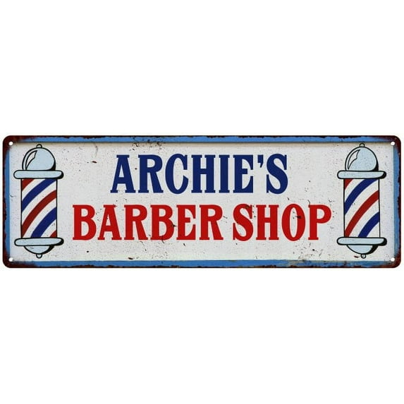ARCHIE'S Barber Shop Hair Salon Gift Metal Sign Retro 6x18 206180031030