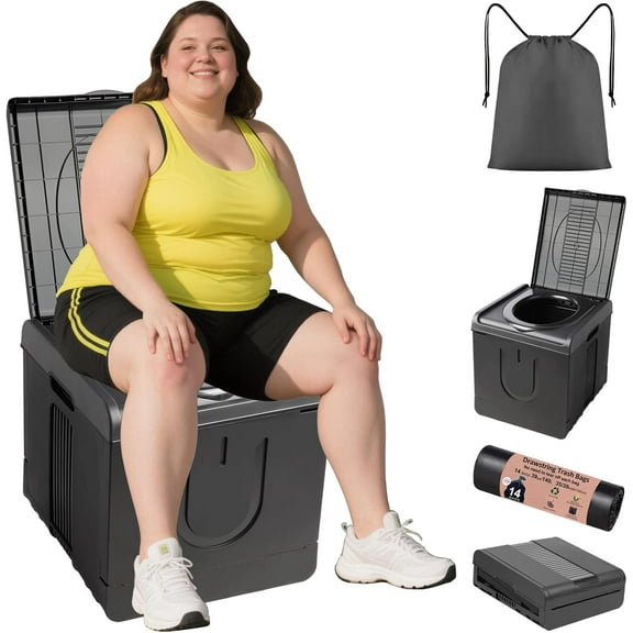 ARCITON PORMYTRIP Portable Toilet Camping Toilets for Car Indoor Outdoor Commode Foldable Travel Potty for Camping,Tent,Hiking,Boating,Long Road Trips,Traffic jam,Home