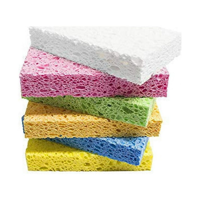 ARCLIBER Cellulose Sponges,Heavy Duty Scrub Kitchen Sponge,Clean Tough  Messes Without Scratching Sponges Kitchen(6 Pack)