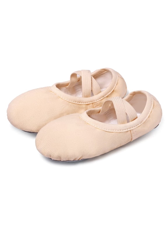 Canvas Ballet Shoes for Girls Ballet Dance Shoes Nude Size 13.5M Little Kid
