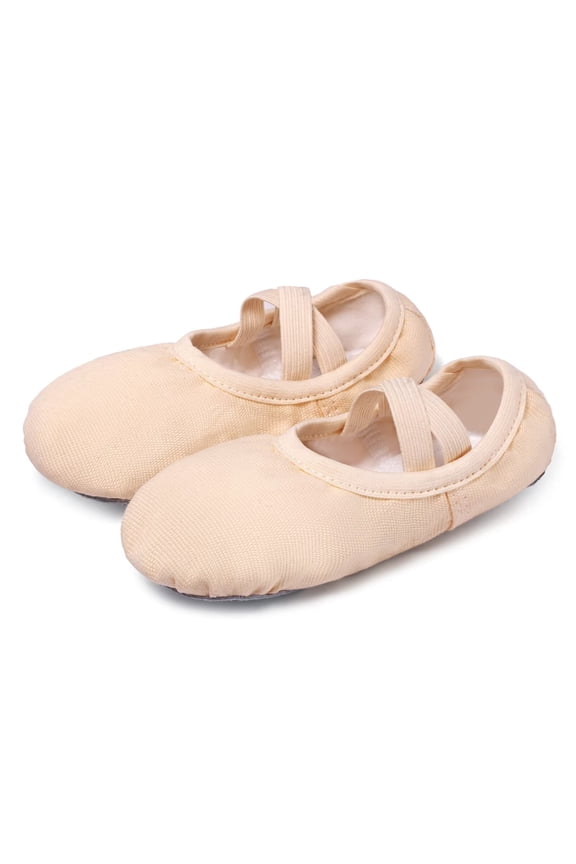 Canvas Ballet Shoes for Girls Ballet Dance Shoes Nude Size 13M Little Kid