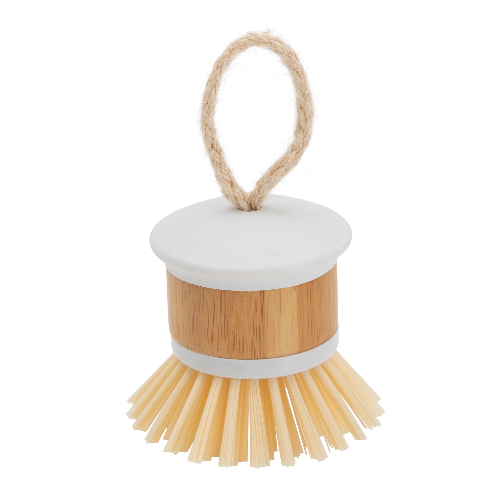 ARCLIBER Kitchen Palm Brush, Dish Scrubber for Cleaning with Smooth Bamboo Handle