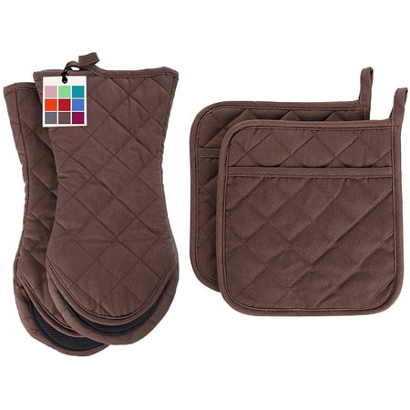 Oven Mitts Set with 2 Potholders