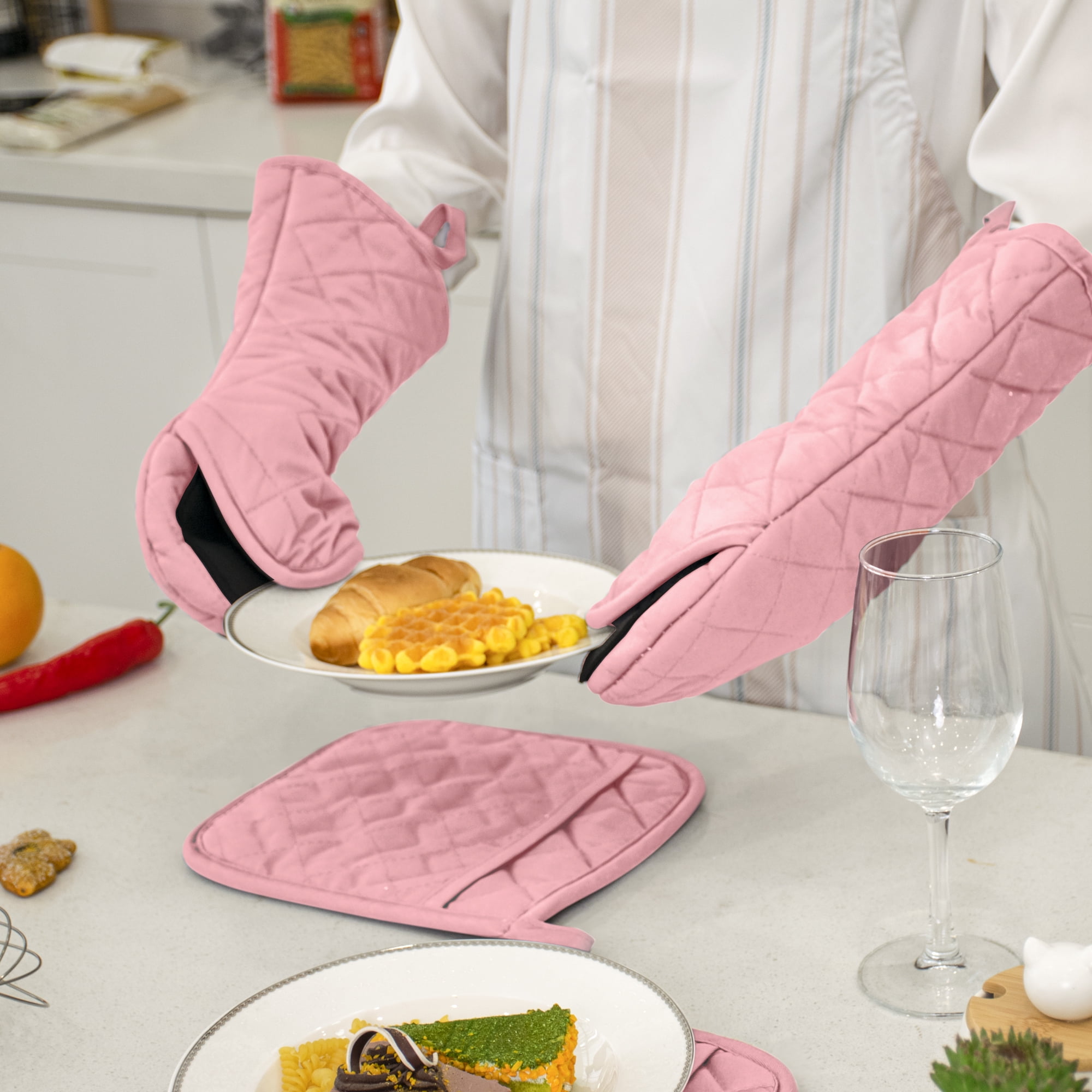 NIUREDLTD Set Of 6 Oven Mitts And Pot Holders Kitchen Microwave Mitts Heat  Oven Mittens And Oven Hot Mitts Pad For Cooking 
