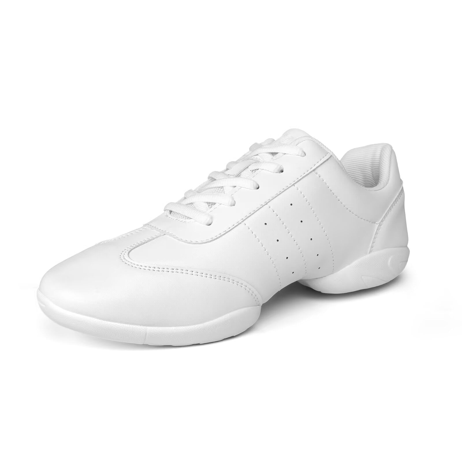 ARCLIBER White Cheer Shoes PU Leather Cheerleading Shoes Lightweight Womens Cheer Shoes Size 6