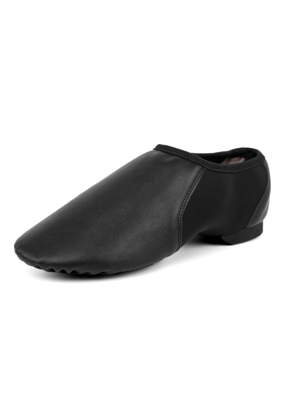 PU Leather Upper Slip-on Jazz Shoes for Big Kids & Adult