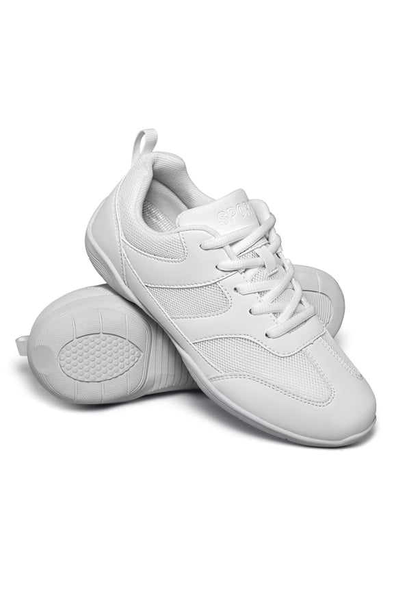 White Cheer Shoes for Women Cheerleading Shoes Athletic Dance Shoes Training Breathable Lightweight Competition Tennis Sneakers 8M