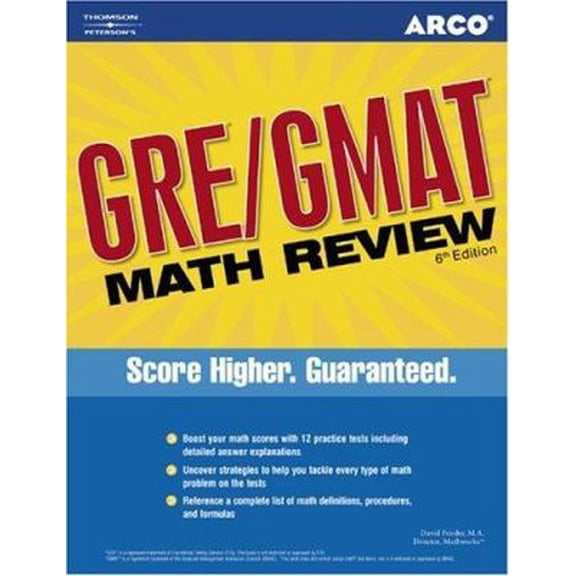 Pre-Owned ARCO GRE/GMAT Math Review 6th Edition (Gre Gmat Math Review) (Paperback) 0768918316