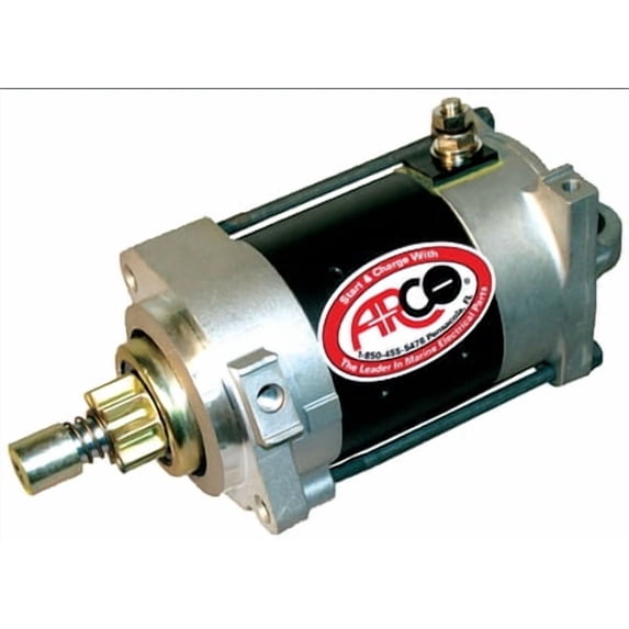 ARCO Marine 3428 OEM Premium Replacement Yamaha, Hitachi Outboard Starter - Fits: Yamaha 115-225 HP, 2 Stroke 9-tooth drive gear - 3428