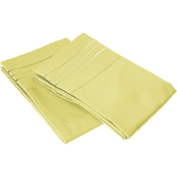 ARCOCO-1500 Thread Count Wrinkle & Fade Resistant Egyptian Quality Microfiber Ultra Soft Luxurious 2-Piece Pillowcases, King Size, Pistachio Green