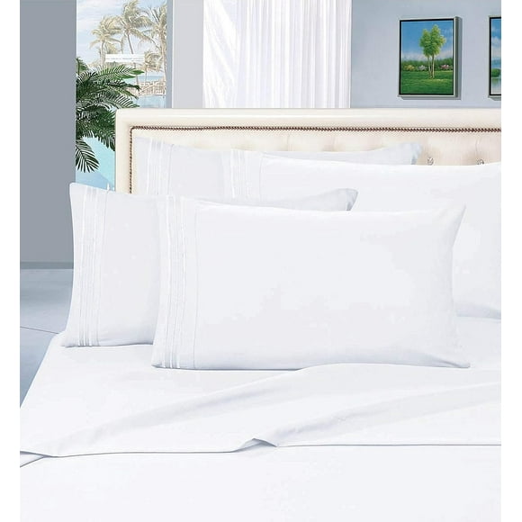 ARCOCO-2-Piece 1500 Thread Count Egyptian Quality Ultra Soft Wrinkle, Fade, Stain Resistant Pillowcases, Standard Size, White