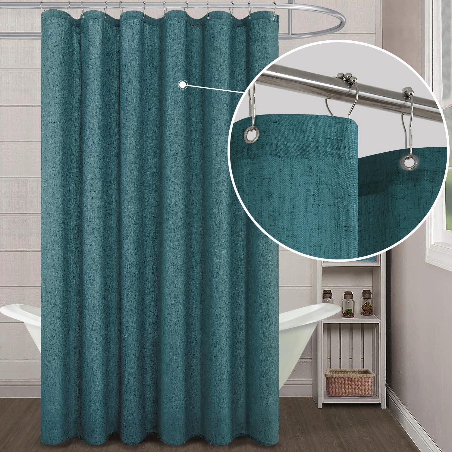Dark Teal Shower Curtain