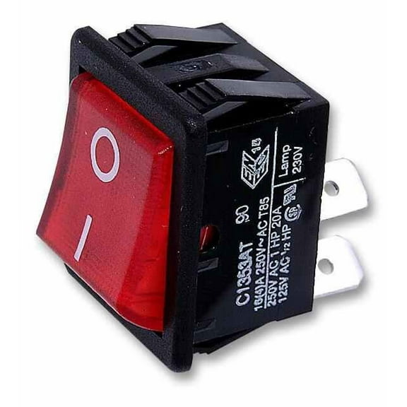 ARCOLECTRIC (BULGIN LIMITED) - Switch, DPST, 16A, 250V ac, Illuminated Red, I/O