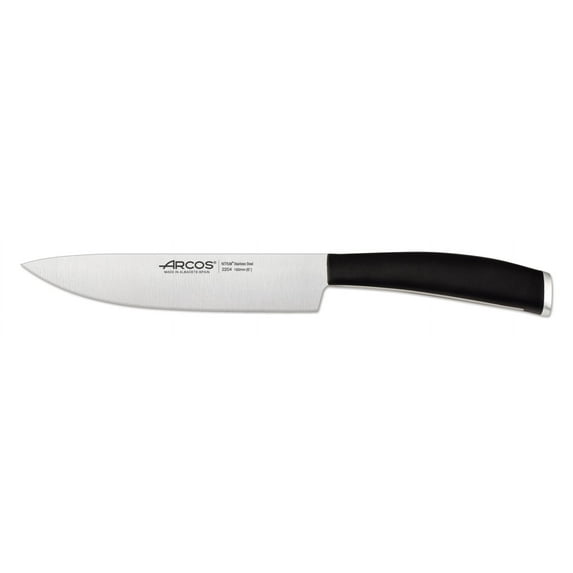 ARCOS Bread Knife 8 Inch Nitrum Stainless Steel and 200 mm blade. Obtain a great variety of cuts for your food. Ideal knife for daily domestic use. Series Natura. Color Brown.