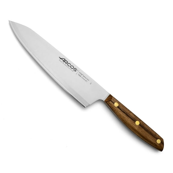 ARCOS Chef Knife 8 inch Stainless Steel. Brown Professional Kitchen Knife. Series Nordika