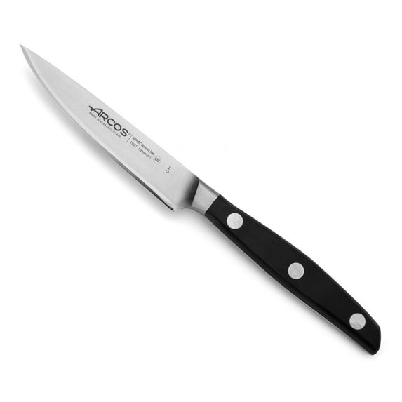 ARCOS Manhattan Series 4" Paring Knife, Stainless Steel, Black Ergonomic Handle