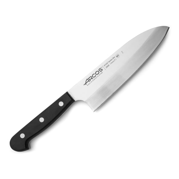 ARCOS Universal 7" Deba Knife - NITRUM Steel, Ergonomic Black Handle