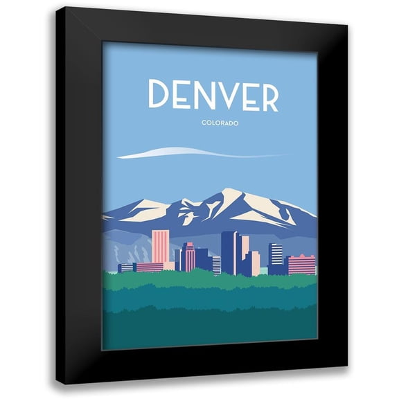 ARCTIC FRAME 11x14 Black Modern Framed Museum Art Print Titled - Denver travel poster