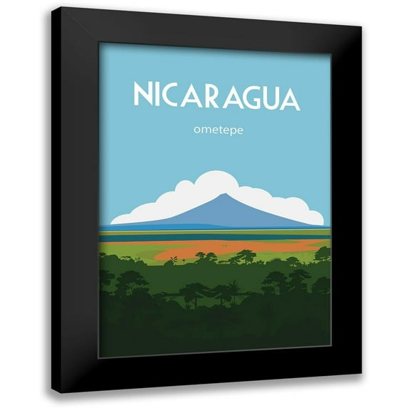 ARCTIC FRAME 11x14 Black Modern Framed Museum Art Print Titled - Nicaragua travel poster