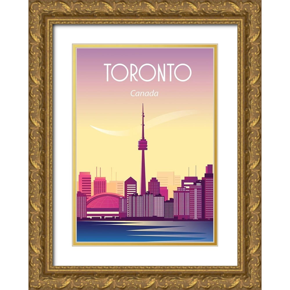 Toronto Photo Frame ARCTIC FRAME 11x14 Gold Ornate Wood Framed with Double Matting Museum ...