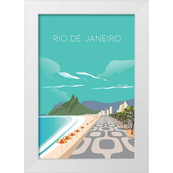 ARCTIC FRAME 23x32 White Modern Wood Framed Museum Art Print Titled - rio