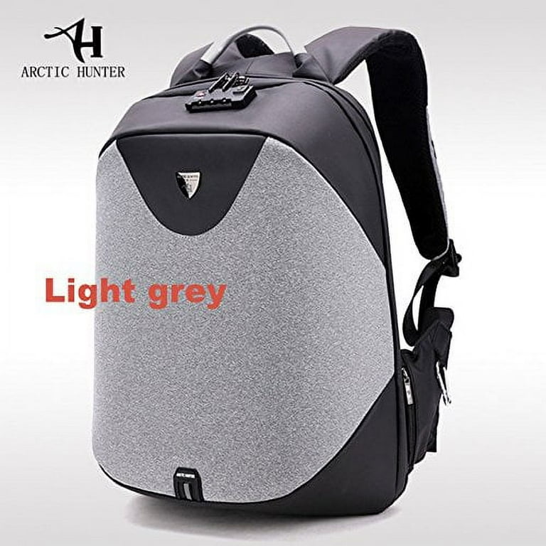 Arctic Hunter Business Backpack Invisible Anti theft Backpack Aluminum Alloy Handle with USB Charging Port Travel Rucksack Laptop Pro Water-Resistant