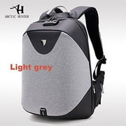 ARCTIC HUNTER Business Backpack Invisible Anti theft Backpack Aluminum Alloy Handle with USB Charging Port Travel Rucksack Laptop Pro Water-Resistant Computer Backpack Light Grey