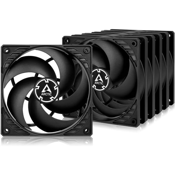 ARCTIC P12 (5 Pack) - PC Fans, 120mm Case Fan, Pressure-optimised, Quiet Motor, Computer, Fan Speed: 1800 RPM - Black