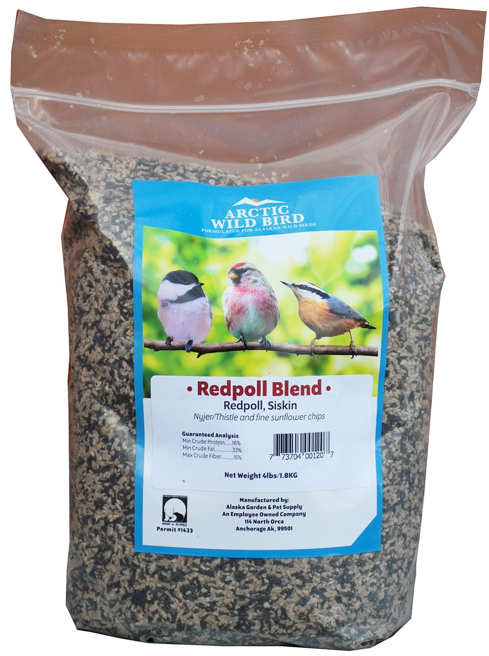 Arctic Wild Bird Redpoll Blend 4lb Seed Bag for Wild Birds