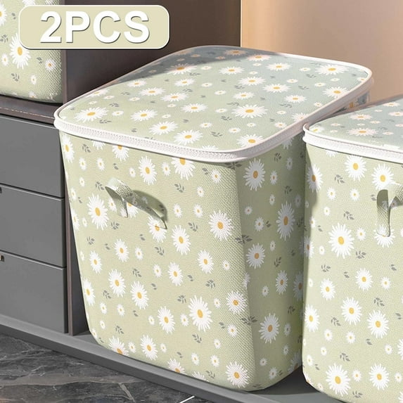 ARCTICICE 2-Pack 210L Large Foldable Closet Storage Stackable Waterproof for Clothes Toy Blanket Comforter Bedding Storage Organizer, Yellow