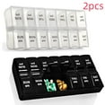 thumbnail image 1 of ARCTICICE 2-Pack 7 Day Pill Boxes and Organizer 2 Times a Day, 14 Compartments Compact Pill Travel Case with Braille Printed Weekly Pill Organizer, 1 of 6