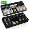 thumbnail image 1 of ARCTICICE 2-Pack Pill Box 7 Day Pill Organizer 2 Times a Day Large Pill Travel Case, 14 Individual Compartmented Pill Box with Braille Printed, 1 of 8