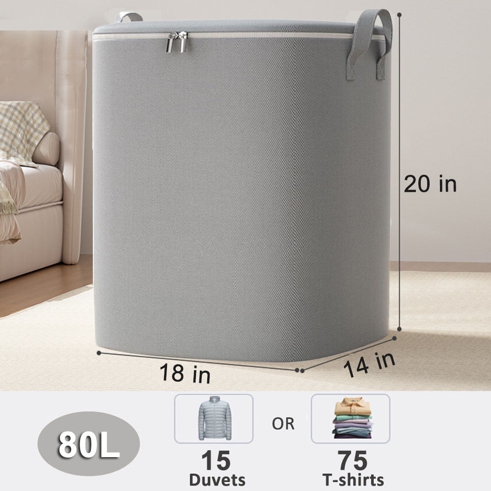 ARCTICICE 80L Large Foldable Closet Storage Bins, Stackable Waterproof for Clothes Toy Blanket ...