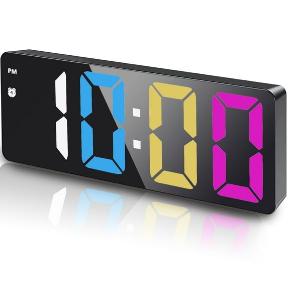 ARCTICICE LED Digital Clock with 5 Setting Modes, USB & Battery Powered Sunrise Alarm Clock for Bedroom Home Decor Teen Boy Girl Gifts, Multicolor Light