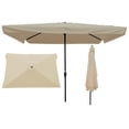 thumbnail image 1 of ARCTICSCORPION 10 x 6.5ft Rectangular Patio Outdoor Market Table Umbrellas with Crank and Push Button Tilt for Garden Pool Shade Swimming Pool Market, Tan, 1 of 4
