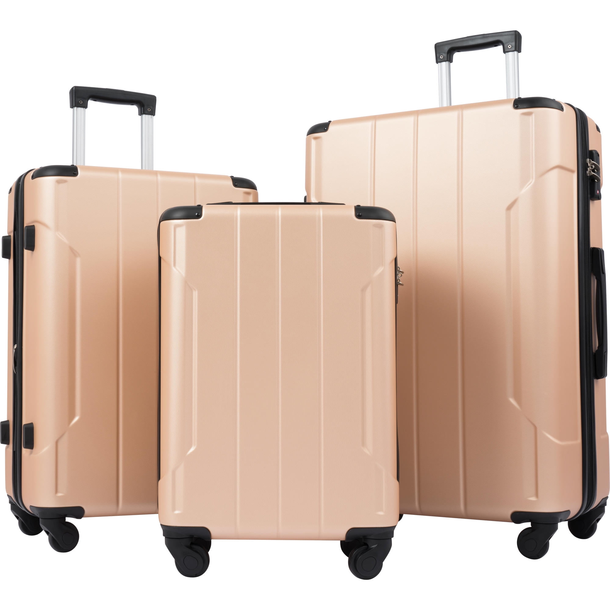 Dropship Luggage Set Of 3, 20-inch With USB Port, Airline Certified  Carry-on Luggage With Cup Holder, ABS Hard Shell Luggage With Spinner  Wheels, Beige And Brown to Sell Online at a Lower