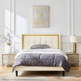 thumbnail image 1 of ARCTICSCORPION Full Size Upholstered Metal Platform Bed Frame with Headboard Wooden Slats, 76"L×57"W×46"H 800 lbs Load No Box Spring Need, Beige, 1 of 7