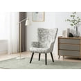 thumbnail image 1 of ARCTICSCORPION Living Room Accent Chair, Upholstered Armchair with Solid Wood Legs and Tufted Button Wingback, Modern Vanity Chair Leisure Chair for Office, Bedroom, Dorm, Gray Geometry, 1 of 7