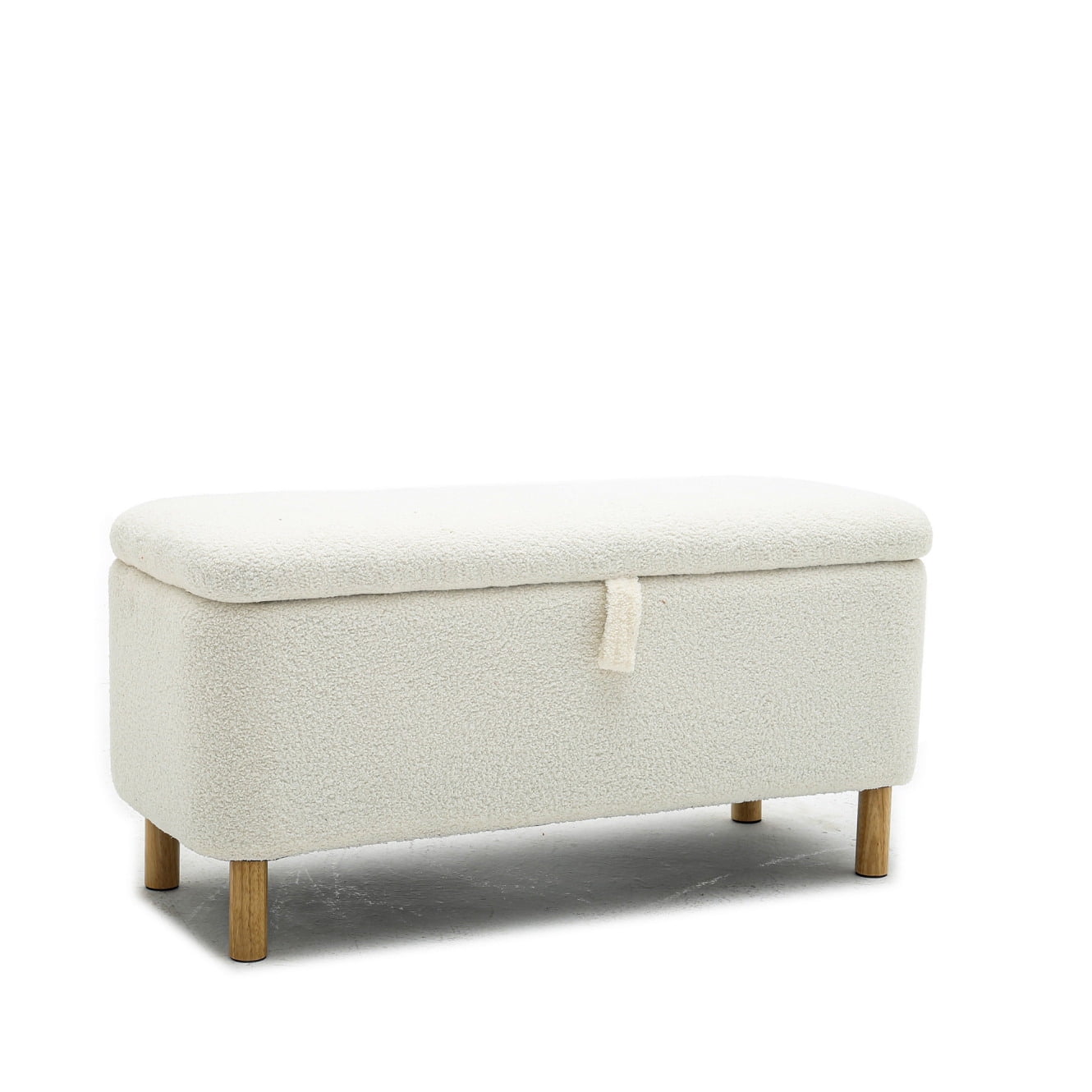 ARCTICSCORPION Modern Boucle Fabric Storage Ottoman Bench, Entryway ...