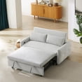 thumbnail image 1 of ARCTICSCORPION Modern Versatile Upholstered Adjustable Backrest Convertible Loveseat with 2 Throw Pillows, Light Blue, 1 of 9