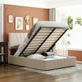 thumbnail image 1 of ARCTICSCORPION Platform Bed Frame with Storage Underneath,Full Size Lift Up Storage Bed with Tufted Headboard,Gas Lift Storage Bed Upholstered Platform Bed with Hydraulic Storage System,Beige, 1 of 7