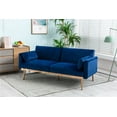 thumbnail image 1 of ARCTICSCORPION Velvet Loveseat Sofa, Convertible Futon Sofa Bed with Adjustable Back and Metal Tapered Feet, Upholstered Sleeper Couch Accent Sofa for Living Room, Bedroom, Apartment, Navy, 1 of 7