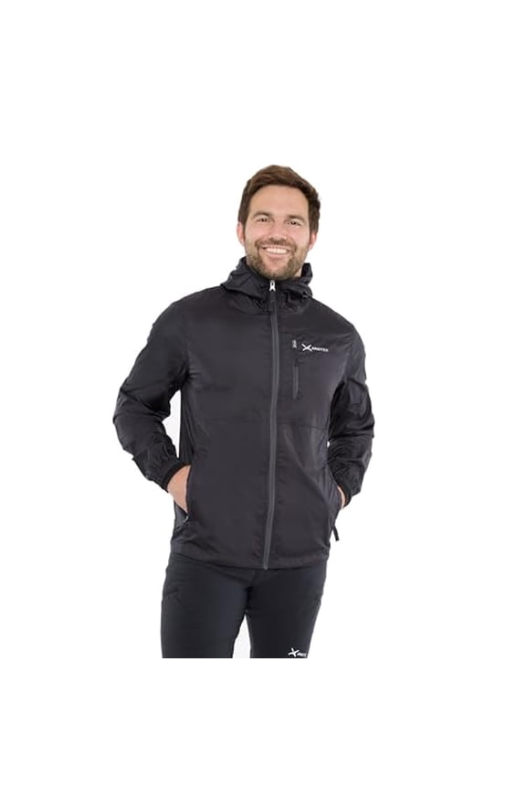 MEN'S ZEPHYR WINDBREAKER JACKET SIZE: MEN XL BLACK