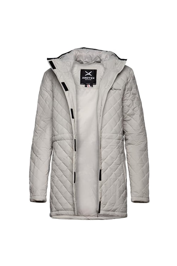 WOMENS LIGHTWEIGHT INSULATED WATER RESISTANT HOODED JACKET SIZE: L - GRAY